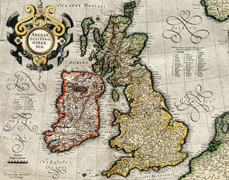 British Isles by Gerardus Mercator (1596)